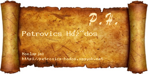 Petrovics Hódos névjegykártya